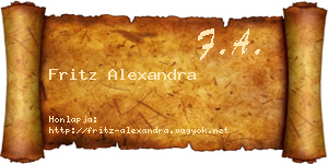 Fritz Alexandra névjegykártya